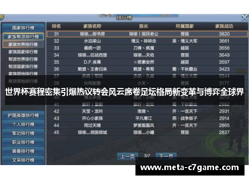 世界杯赛程密集引爆热议转会风云席卷足坛格局新变革与博弈全球界 世界杯赛程密集引爆热议转会风云席卷足坛格局新变革与博弈全球界